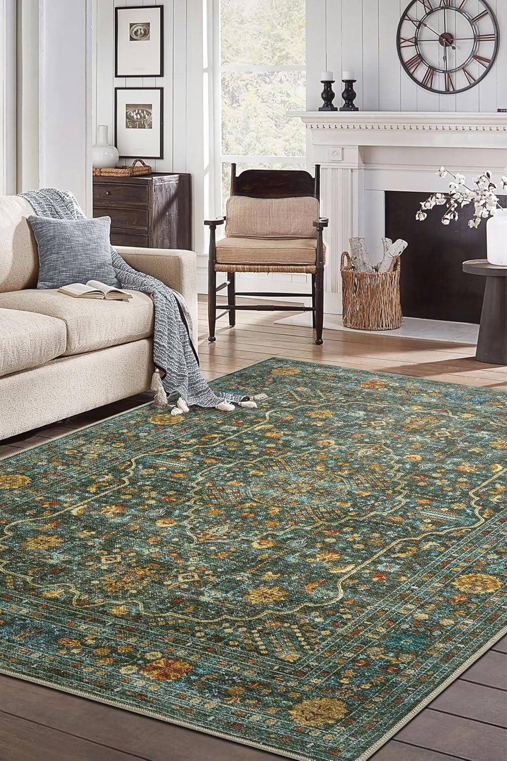 Keen Home Design 6x9 Rug - Machine Washable Area Rug with Non-Slip Backing, Ideal for Living Room