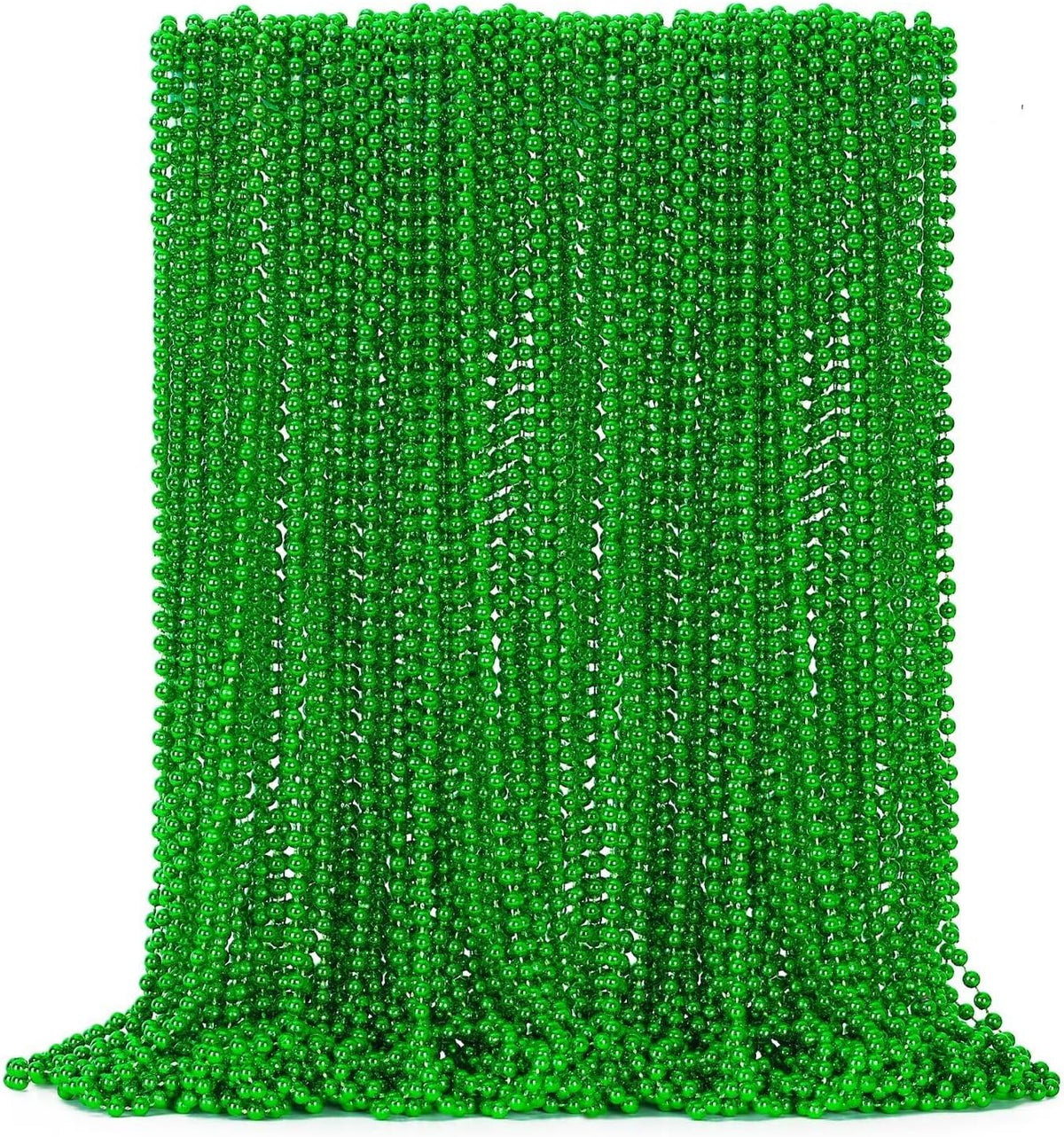 50PCS St Patricks Day Necklace, St. Patrick's Day Green Bead Necklace Accessories, Metallic Irish