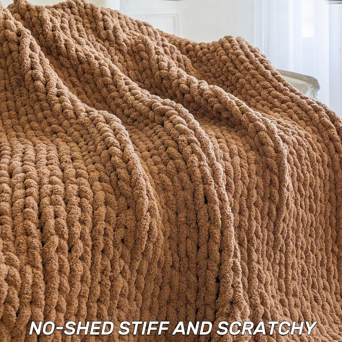 Chunky Knit Blanket - Luxury Soft Cozy 40 * 50 Throw Blanket,100% Woven Blanket Rope Knot Throw
