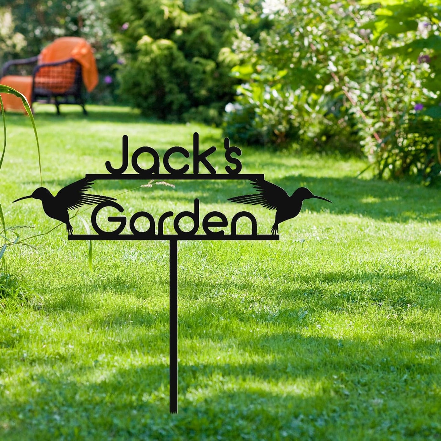Personalized Metal Garden Sign with Stake, Custom Garden Decor for Outdoor, Custom Family Name