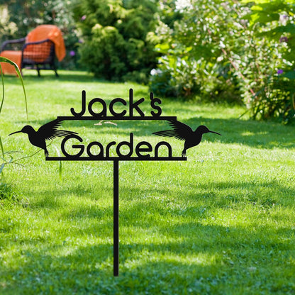 Personalized Metal Garden Sign with Stake, Custom Garden Decor for Outdoor, Custom Family Name
