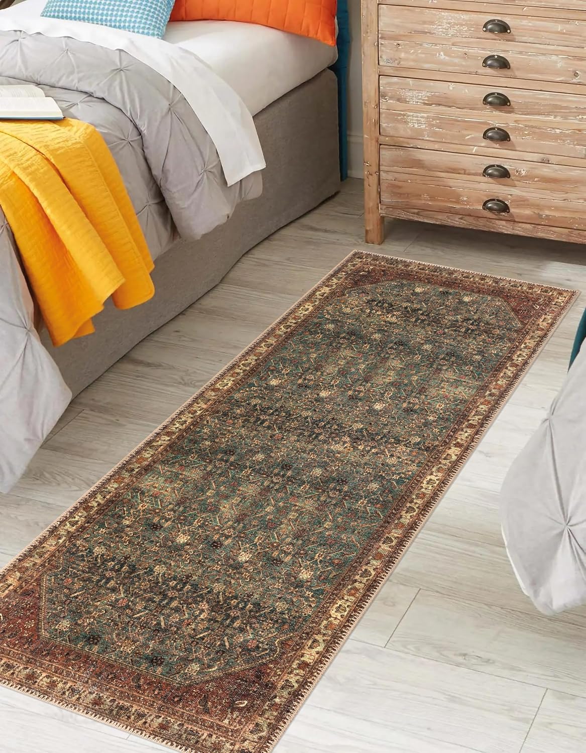 Keen Home Design 2x12 Rug - Machine Washable Runner with Non-Slip Backing, Ideal for Hallway