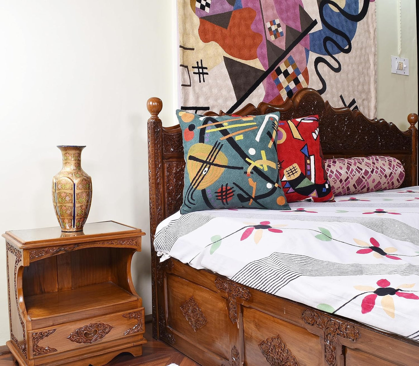 Kandinsky Modern Throw Pillow Cover - Escape | Abstract Pillow | Modern Couch Pillow | Contemporary