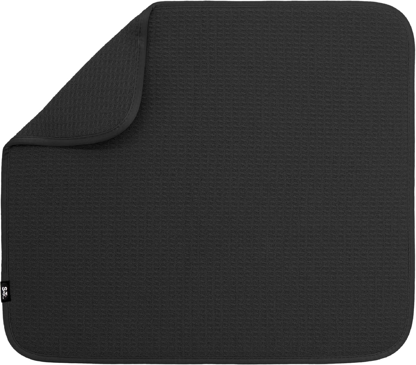 S&T INC. Dish Drying Mat, 16” x 18”, Absorbent Microfiber Kitchen Counter Mat, Dish Drying Pad for