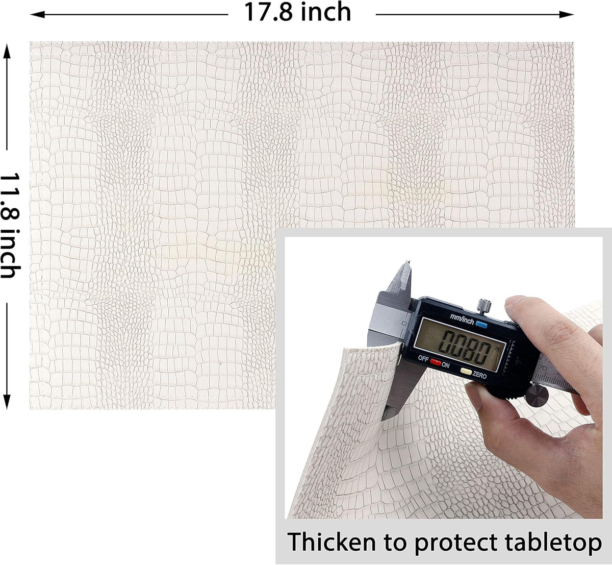 Waterproof PU Placemats, Faux Leather Hardboard Place Mats, Set of 4 Table Mats, Easy to Clean