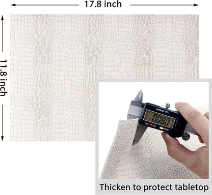 Waterproof PU Placemats, Faux Leather Hardboard Place Mats, Set of 4 Table Mats, Easy to Clean