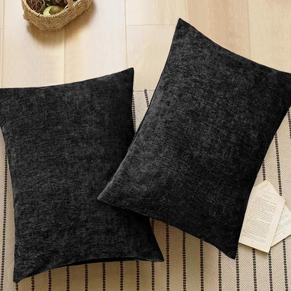 CaliTime Throw Pillow Covers Decorative 20 X 26 Inches Pack of 2 Cozy Chenille Standard Pillow