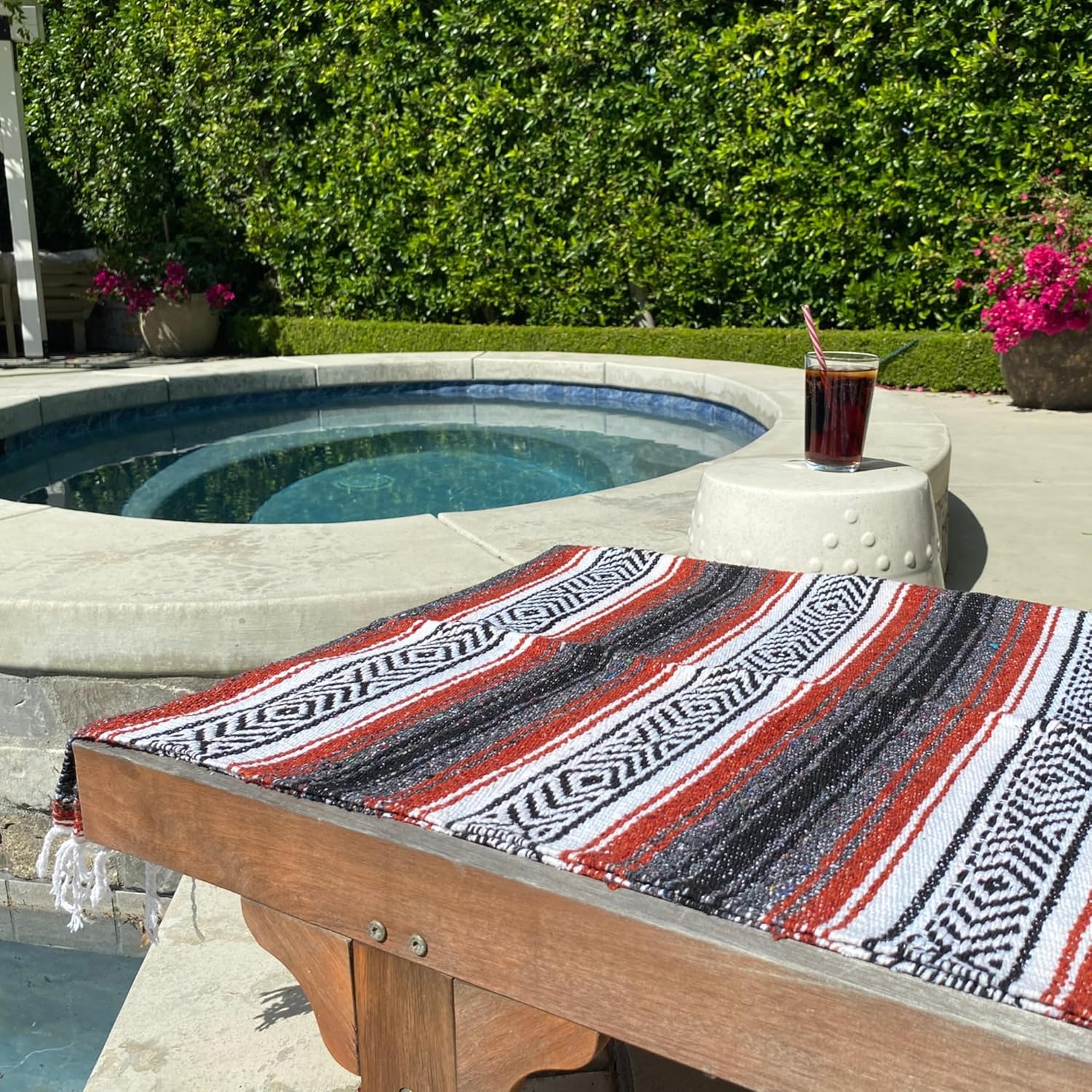 Del Mex Classic Mexican Blanket, Large Authentic Woven Falsa Throw (70"x50"), Artisan Southwest