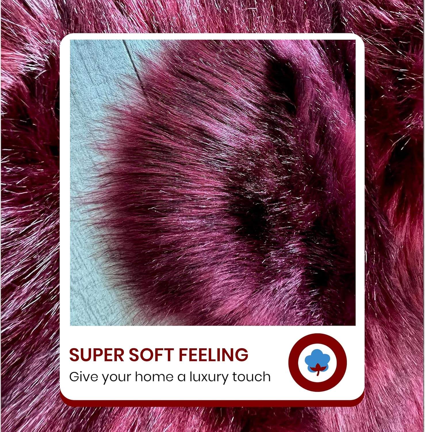 LAMBZY Faux Sheepskin Super Soft Hypoallergenic Free Shape Silky Shag Rug, Luxury Shaggy Plush