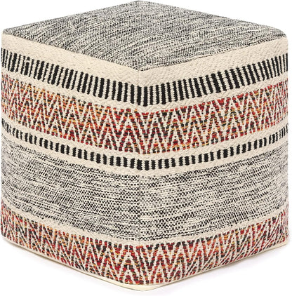 REDEARTH · Tufted Pouf Ottoman with Filler Textured Storage Cube Bean Bag Pouffe Footrest for
