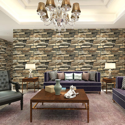 TUOKING Peel and Stick Stone Wallpaper Self-Adhesive Removable Wallpaper Home Decoration for