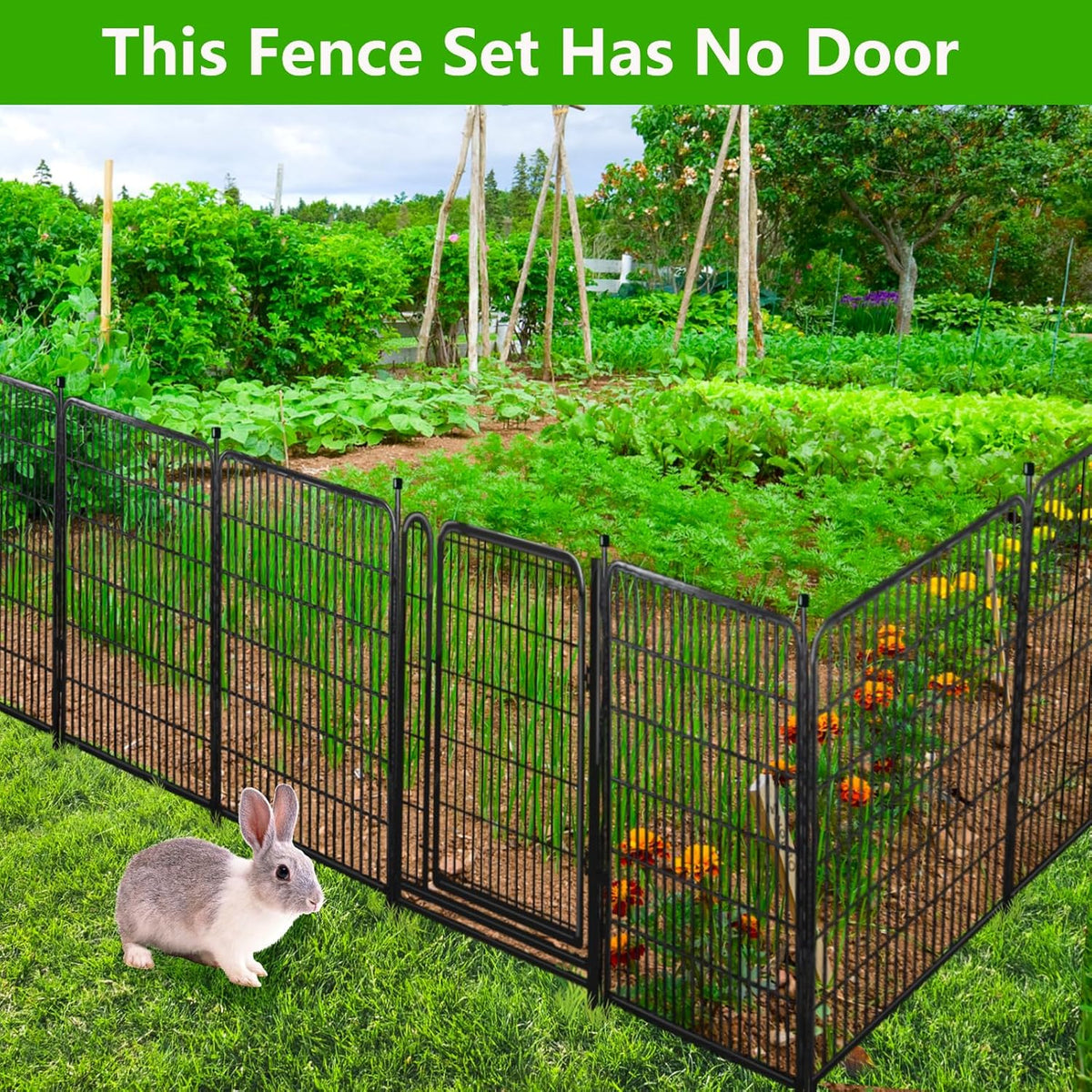 Garden Fence 36 Inch 14 Panels Without Gate,Black Dog Pen Wide Door,Be Suitable for Inside and