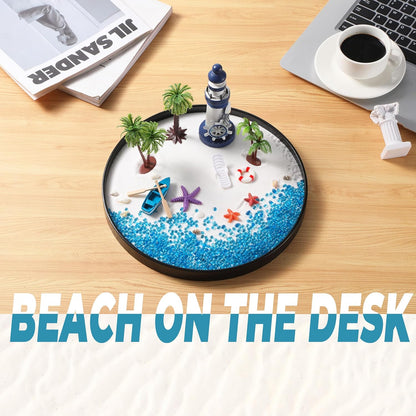 Zen Garden for Desk, Holiday Island Theme Sand Box Kit, Garden Meditation, Stress Relief Gifts