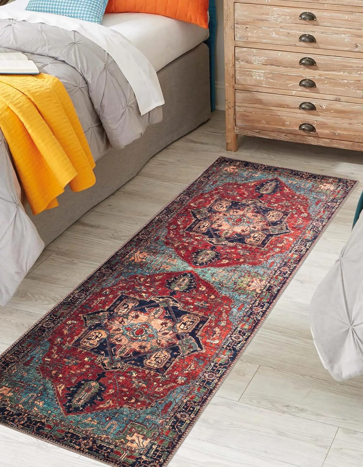 Keen Home Design 2x10 Rug - Machine Washable Runner Rug with Non-Slip Backing, Ideal for Hallway