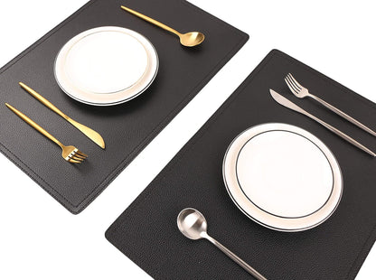 Set of 8 Faux Leather Placemats, PU Table Mats, Waterproof, Stain Resistant, Heat Resistant, Easy