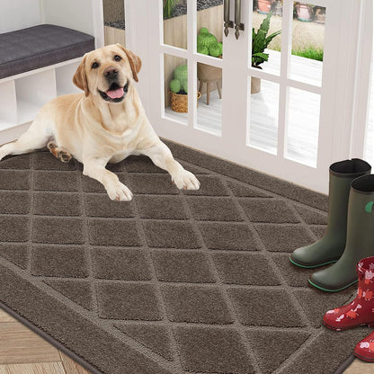 BEQHAUSE Dirt Trapper Door Mat 36" x 60", Doormat Non-Slip Entryway Rugs Washable, Dog Door Mat