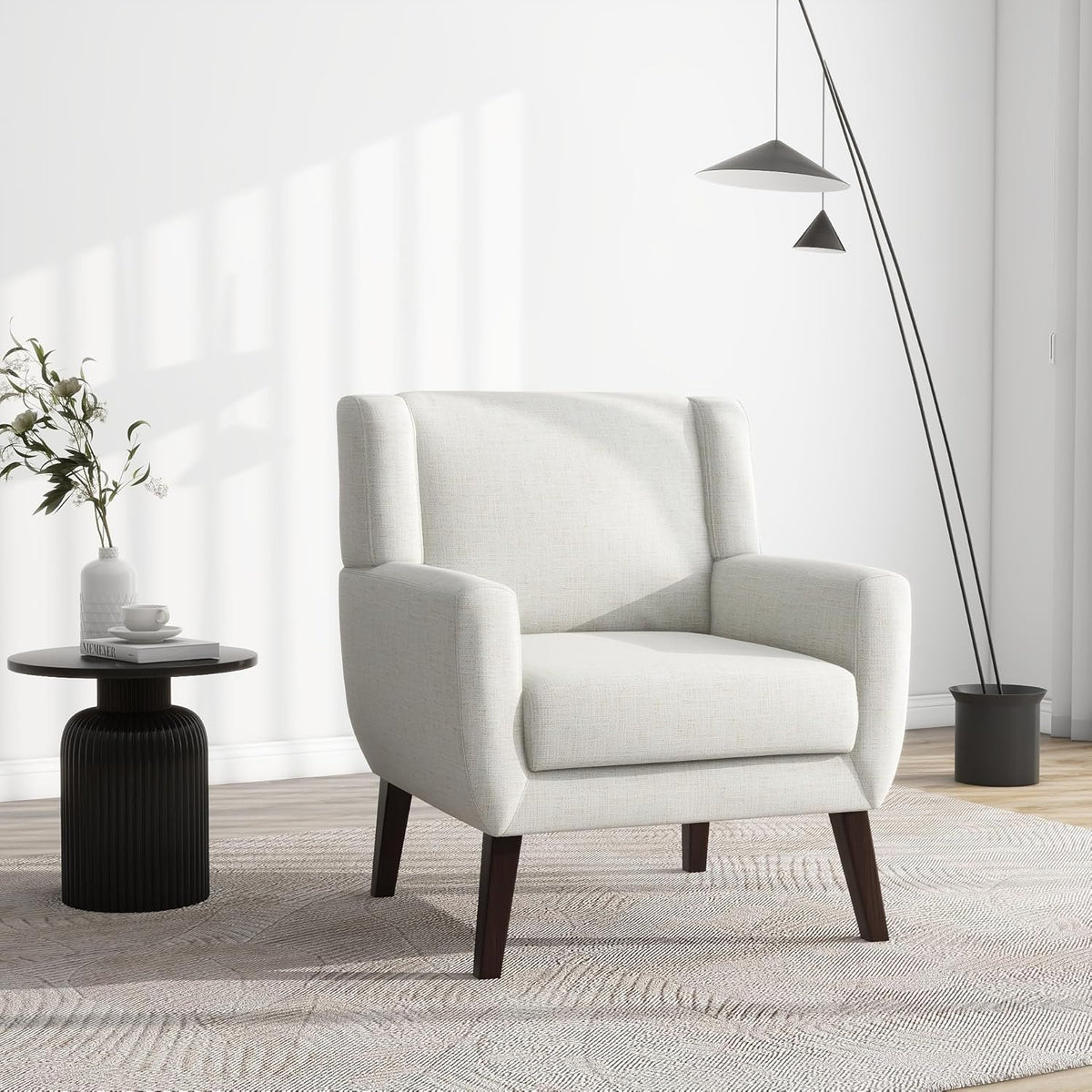 UIXE Accent Chair, Fabric Upholstered Armchair for Living Room, Comfy Arm Chair Single Sofa Bedroom