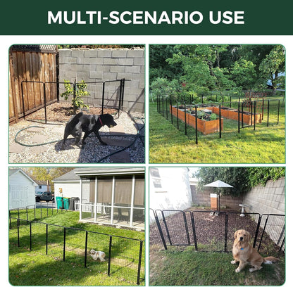 FXW Garden Fence 32in(H) x 9.0ft(L), 4 Panels Decorative Dog Fence Outdoor for The Yard – Heavy