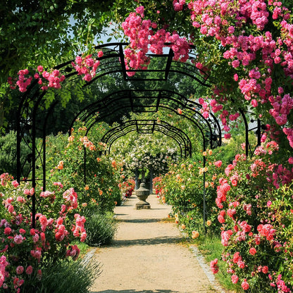 Metal Garden Arch 98.4" H Garden Arbor Trellis for Outdoor Climbing Plants Support Rose Lawn Tall