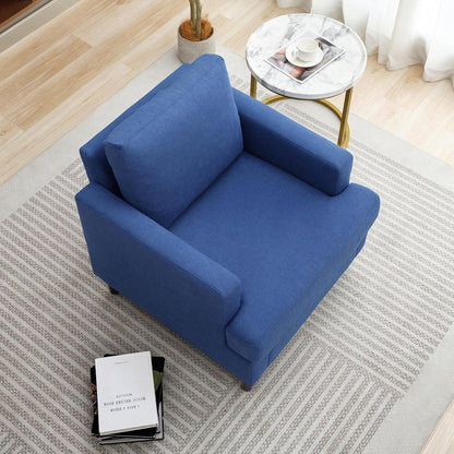 Mid-Century Accent Chair,Modern Linen Fabric Armchair for Living Room,Comfy Upholstered Reading