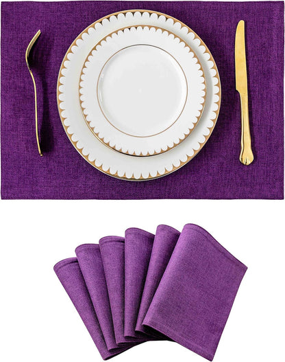 Home Brilliant Placemats Set of 6 Heat Resistant Dining Table Place Mats for Kitchen Table, 13 x 19