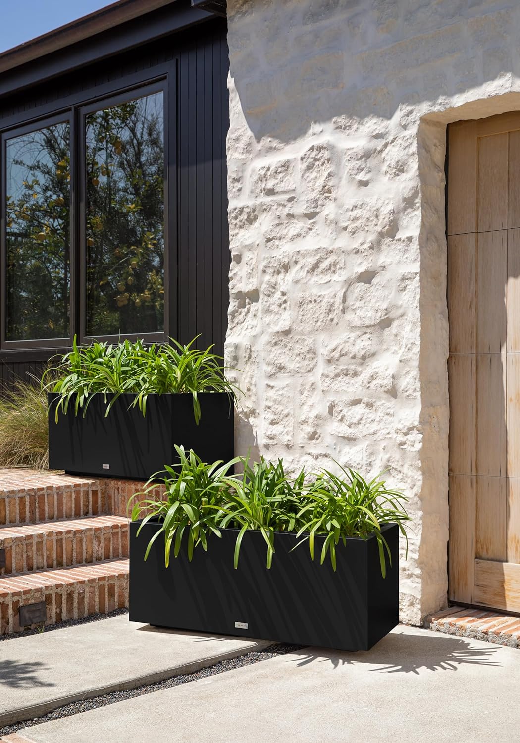 Veradek Block Series Long Box Planter - Large Rectangular Planter for Indoor or Outdoor Patio/Porch