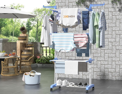 HOMIDEC Clothes Drying Rack, Large 4-Tier Foldable Drying Rack Clothing(67.7H x 19.7W x 30L