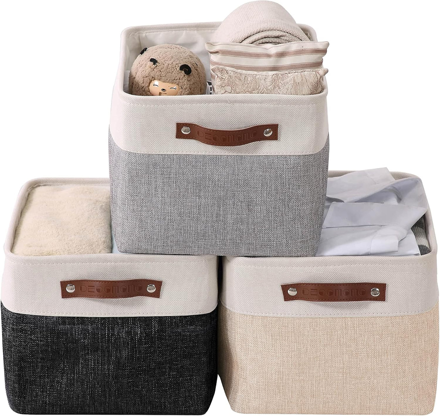 DECOMOMO Storage Bins Fabric Storage Baskets for Shelves, Linen Closet Organization Toys Nursery