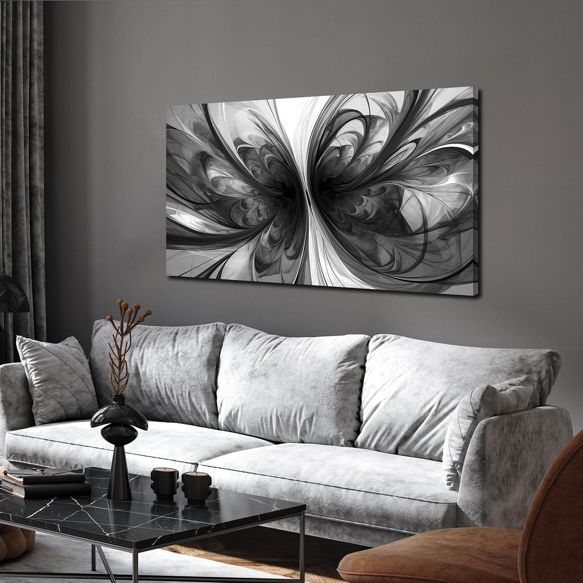 Abstract Wall Art for Living Room Black and White Pictures Wall Art Bedroom,Home Office Wall Decor