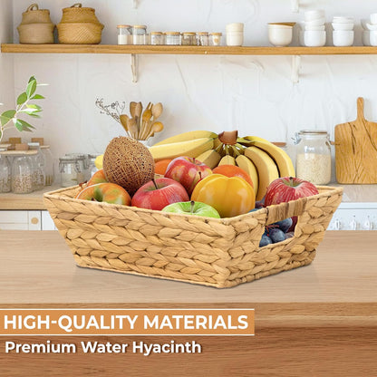 Set of 6 Snack Baskets, Wicker Snack Basket Organizer for Office, Small Wicker Baskets with