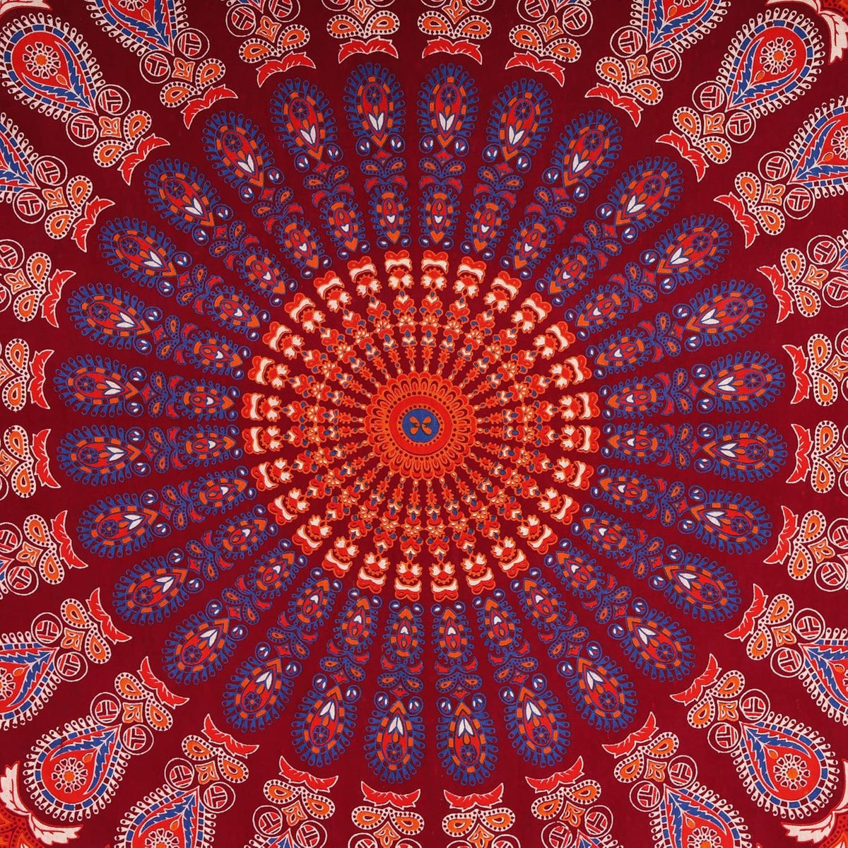 Bless International Handmade Indian hippie Bohemian Psychedelic Peacock Mandala Wall hanging