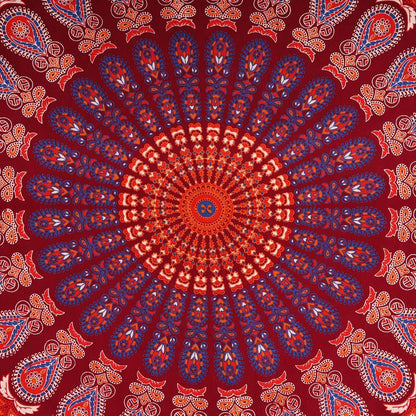 Bless International Handmade Indian hippie Bohemian Psychedelic Peacock Mandala Wall hanging