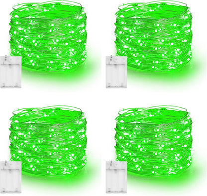 Dazzle Bright Fairy Lights Battery Operated, 4 Pack Total 80FT 240LED Silver Wire Waterproof String