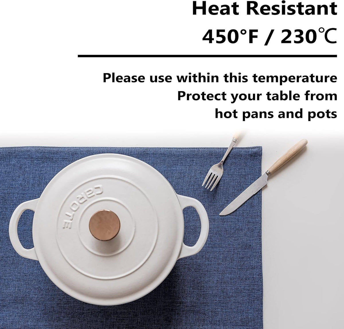 Home Brilliant Placemats Set of 4 Linen Blue Placemats Heat Resistant Dining Table Place Mats