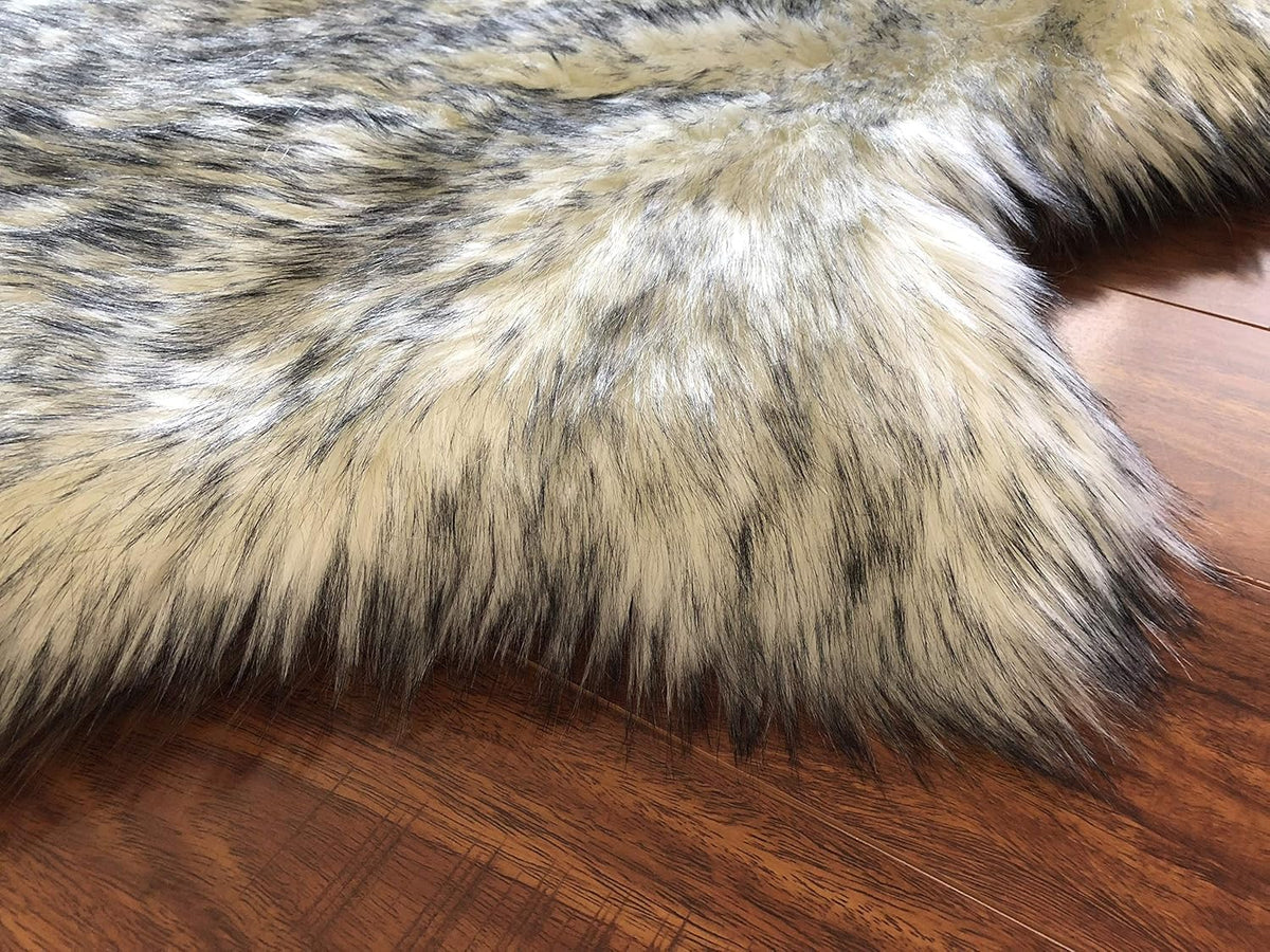 LAMBZY Faux Sheepskin Super Soft Free Shape Silky Shag Rug, Luxury Shaggy Silky Plush Carpet for
