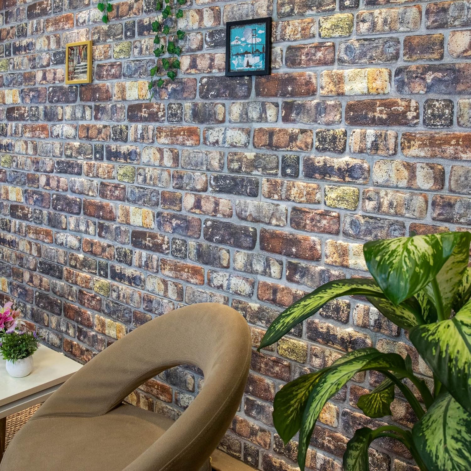 Dundee Deco 3D Wall Panels Faux Brick - Cladding, Multicolored Stone Look Wall Paneling, Styrofoam