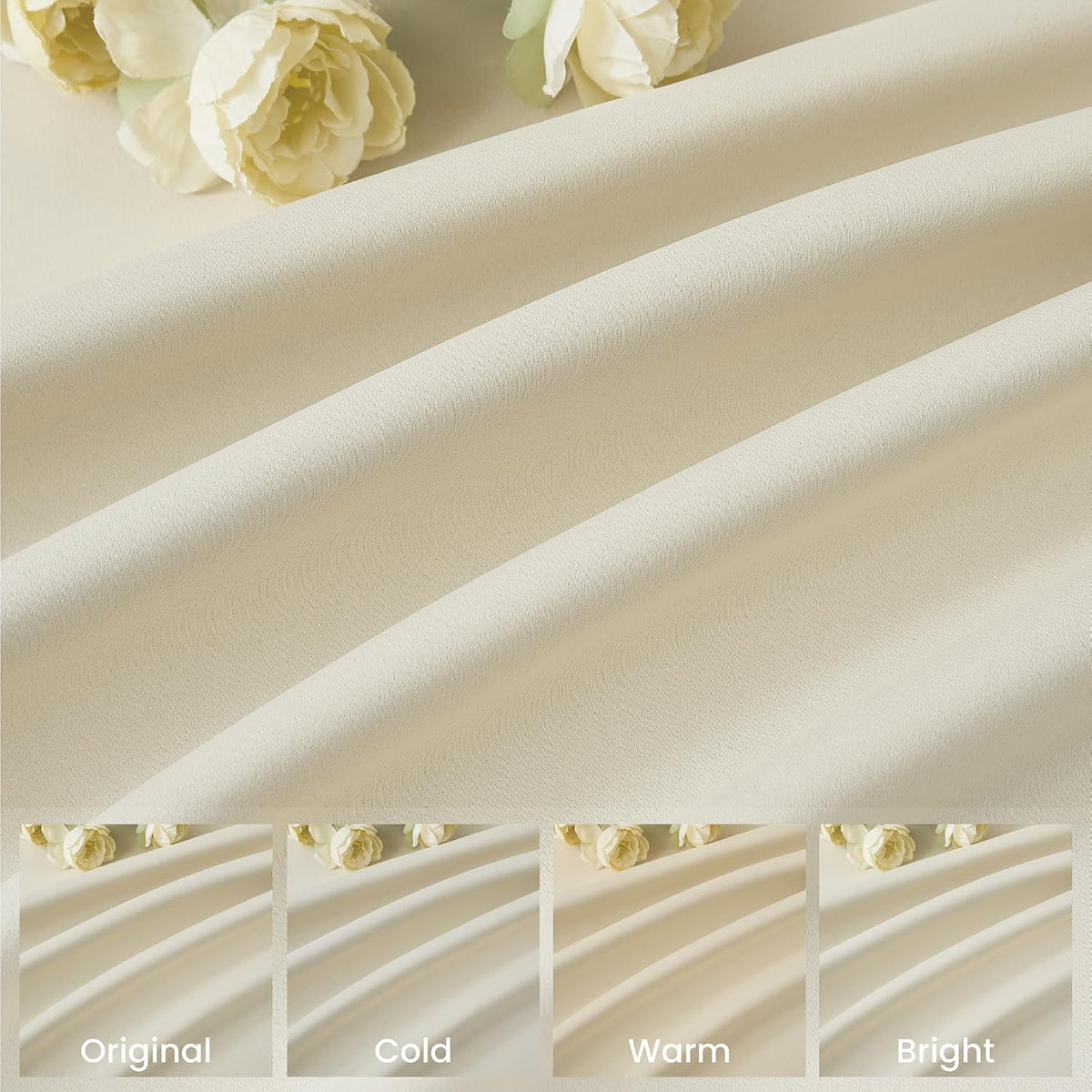 KangBang Cream Blackout Curtains 105 Inches Long, Extra Wide Pinch Pleated Sound Dampening Room