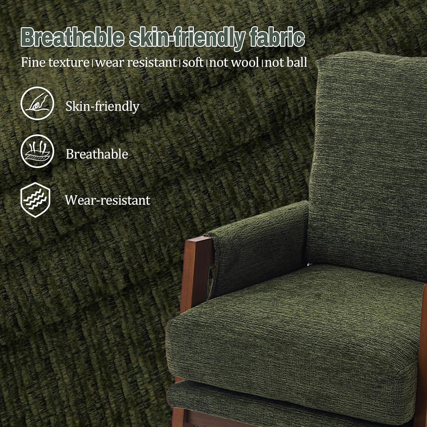 Modern Accent Chairs Set of 2 for Living Room Mid Century Arm Chairs Upholstered Bedroom Chairs