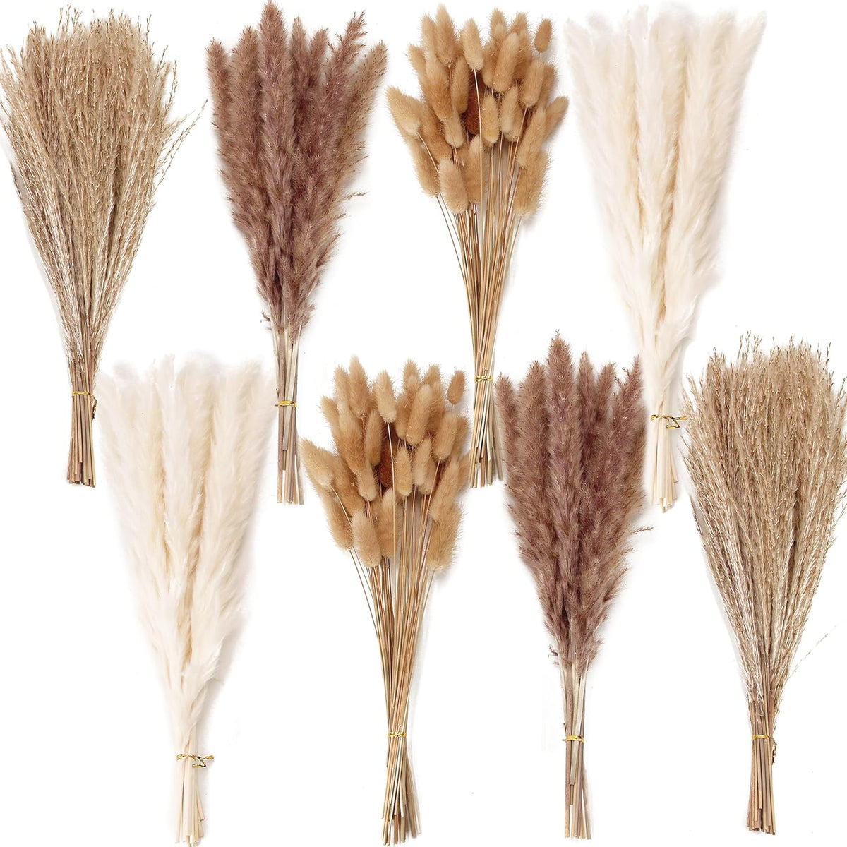 200PCS Dried Flower Bouquet – Pampas Grass, Floral Decor for Home, Wedding, and Boho Style |