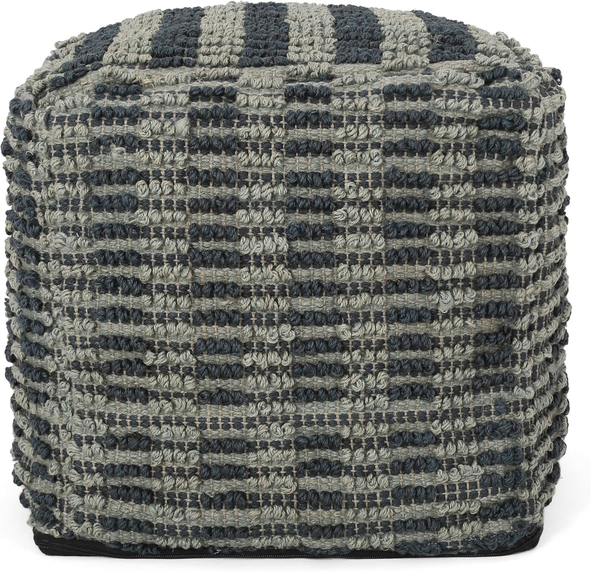 GDFStudio Boho Handmade Fabric Cube Pouf Ottoman Foot Stool - Bean Bag Floor Chair - Foot Rest