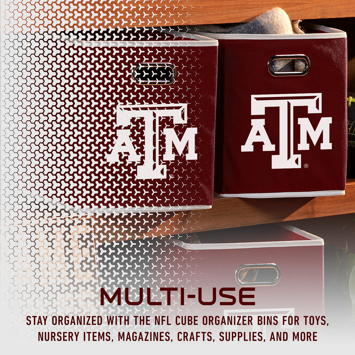 Franklin Sports NCAA Storage Bin - Cube Organizer - Texas A&M