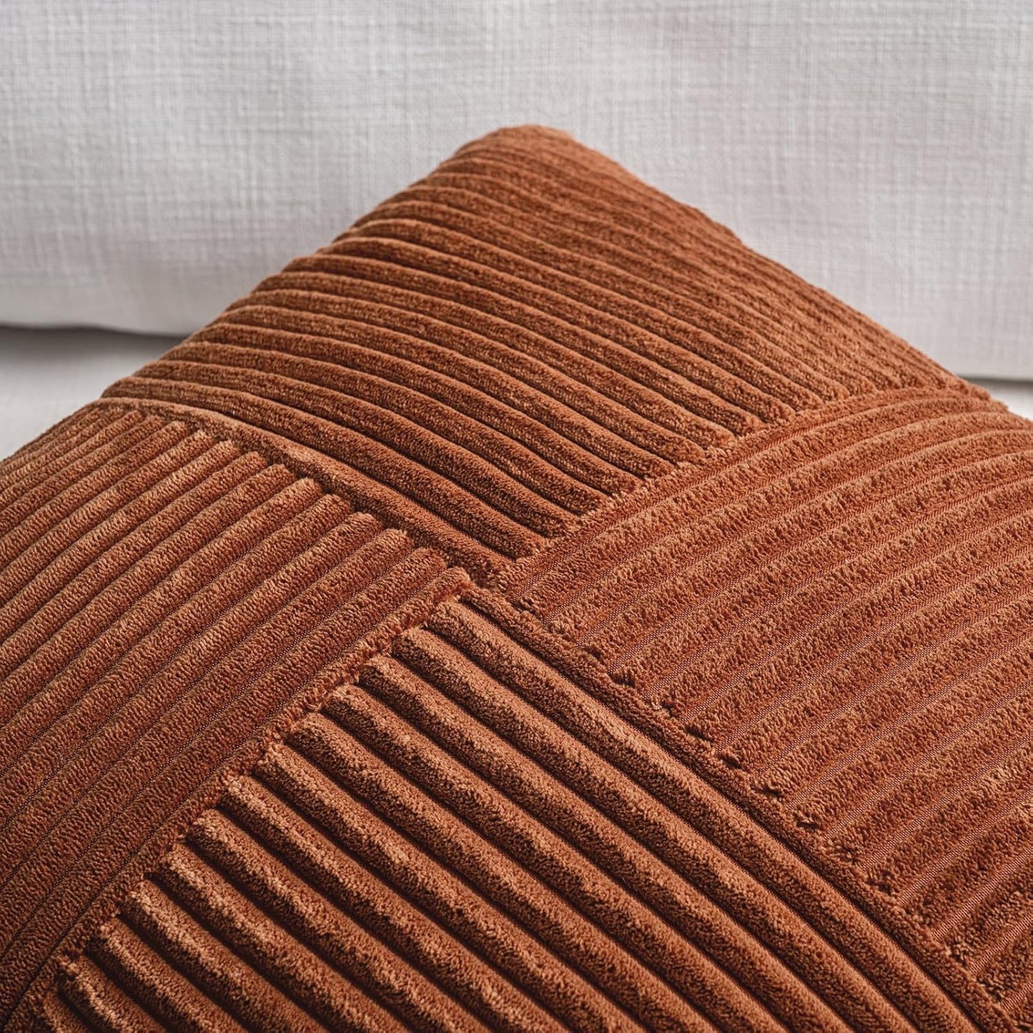 Fancy Homi 2 Packs Rust Euro Decorative Throw Pillow Covers 28x28 Inch for Bedroom Bed, Farmhouse