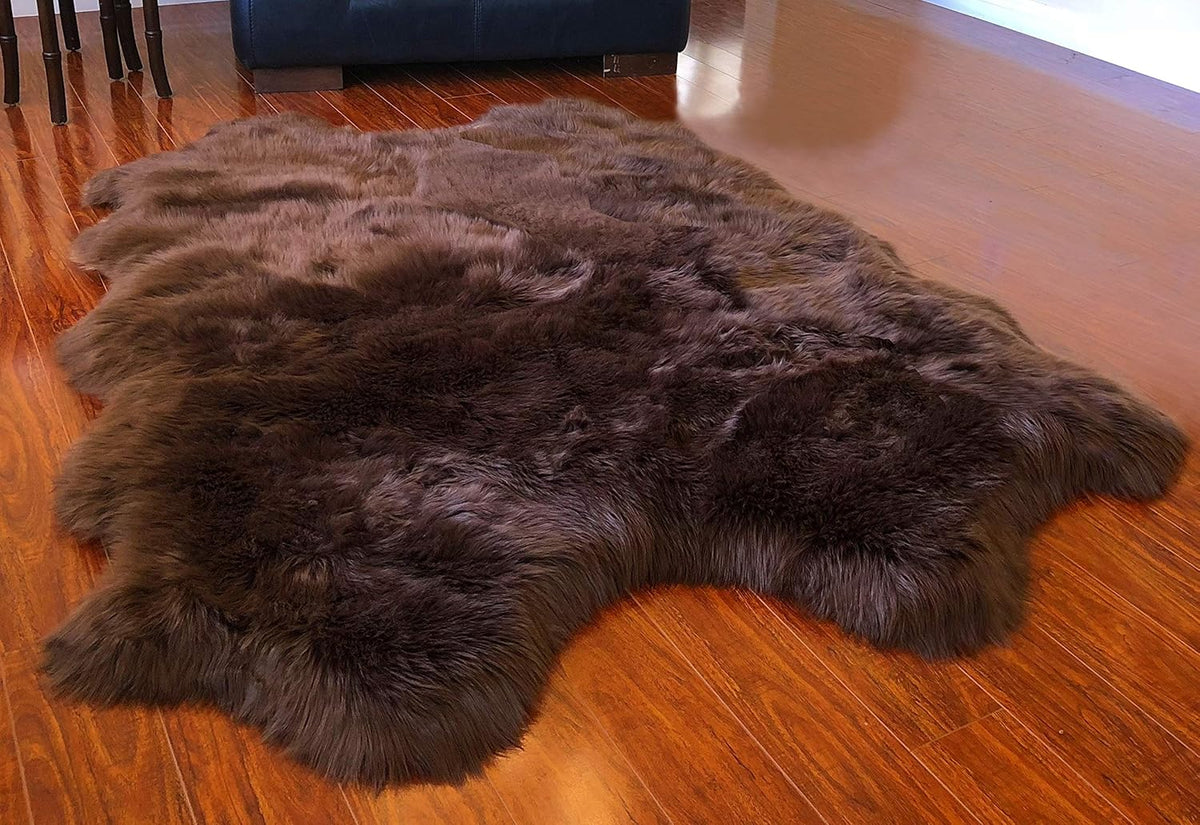 LAMBZY Faux Sheepskin Hypoallergenic Free Shape Silky Shag Rug, Luxury Shaggy Silky Plush Carpet