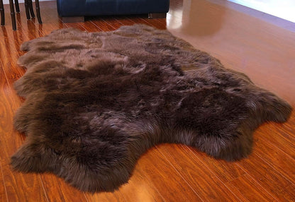 LAMBZY Faux Sheepskin Hypoallergenic Free Shape Silky Shag Rug, Luxury Shaggy Silky Plush Carpet