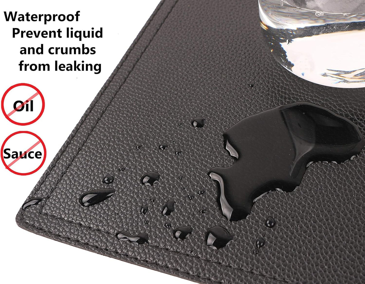 Set of 8 Faux Leather Placemats, PU Table Mats, Waterproof, Stain Resistant, Heat Resistant, Easy