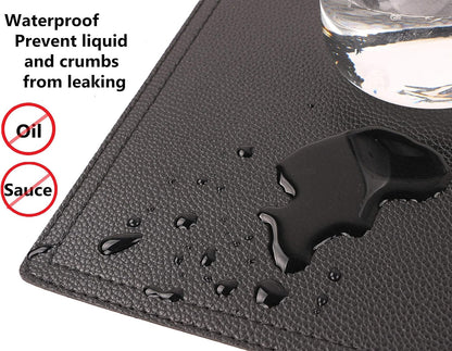 Set of 8 Faux Leather Placemats, PU Table Mats, Waterproof, Stain Resistant, Heat Resistant, Easy