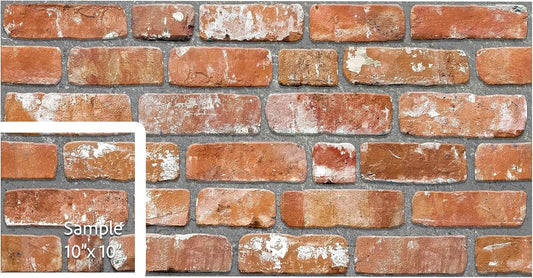 Dundee Deco 3D Wall Panels Faux Brick - Cladding, Red Orange Stone Look Wall Paneling, Styrofoam