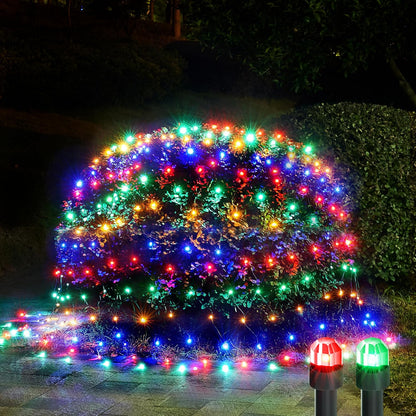 WBao Christmas Lights Outdoor 200LED F8 Big Bulbs, 8.4ft x 5.2ft Christmas Bushes Lights with 8