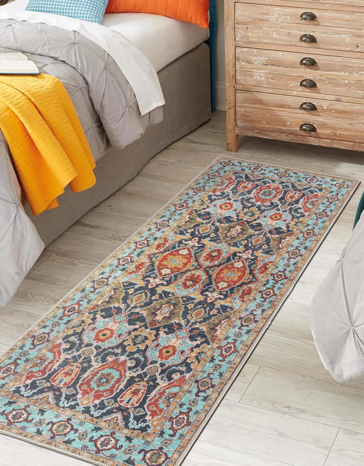 Keen Home Design 2x12 Rug - Machine Washable Runner Rug with Non-Slip Backing, Ideal for Hallway