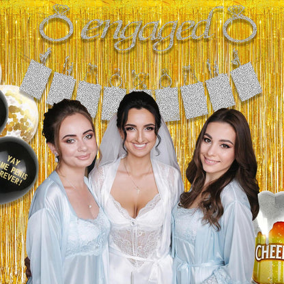 Gold Fringe Curtain Tinsel Backdrop - GREATRIL Foil Fringe Curtain Party Streamers for Prom 2026